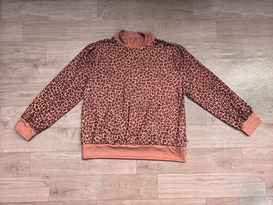 Adult women leopard print long sleeve  pullover top preorder