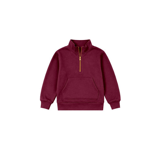 Wine red girls long sleeve pullover top preorder