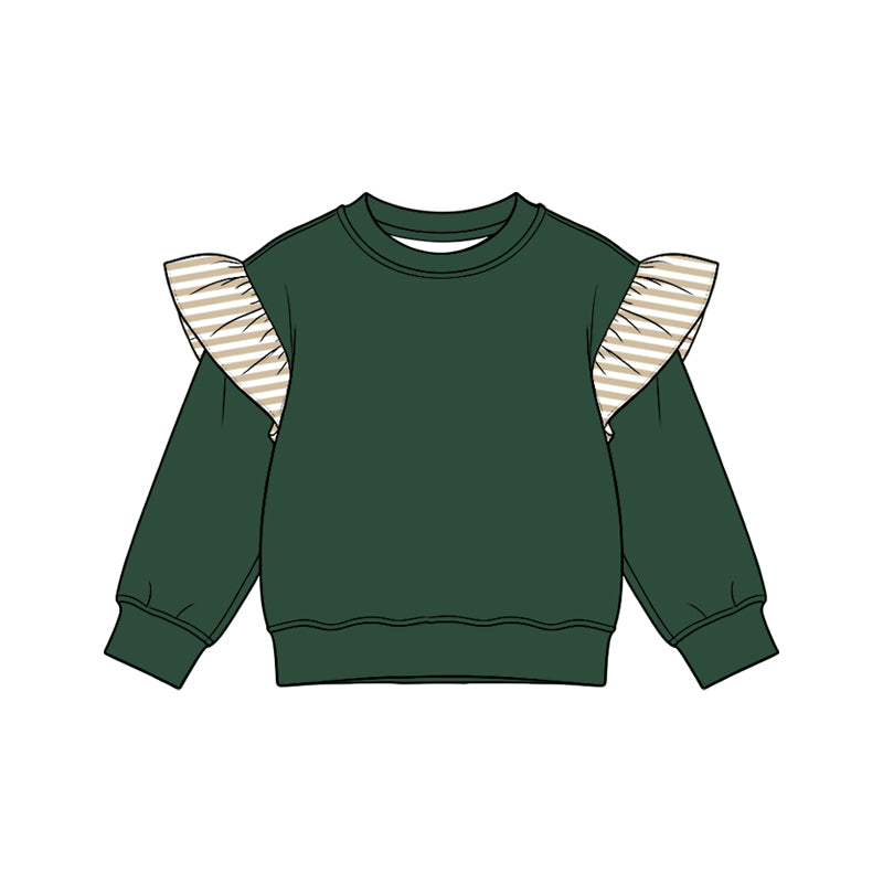 Green color girls long sleeve spring fall top preorder