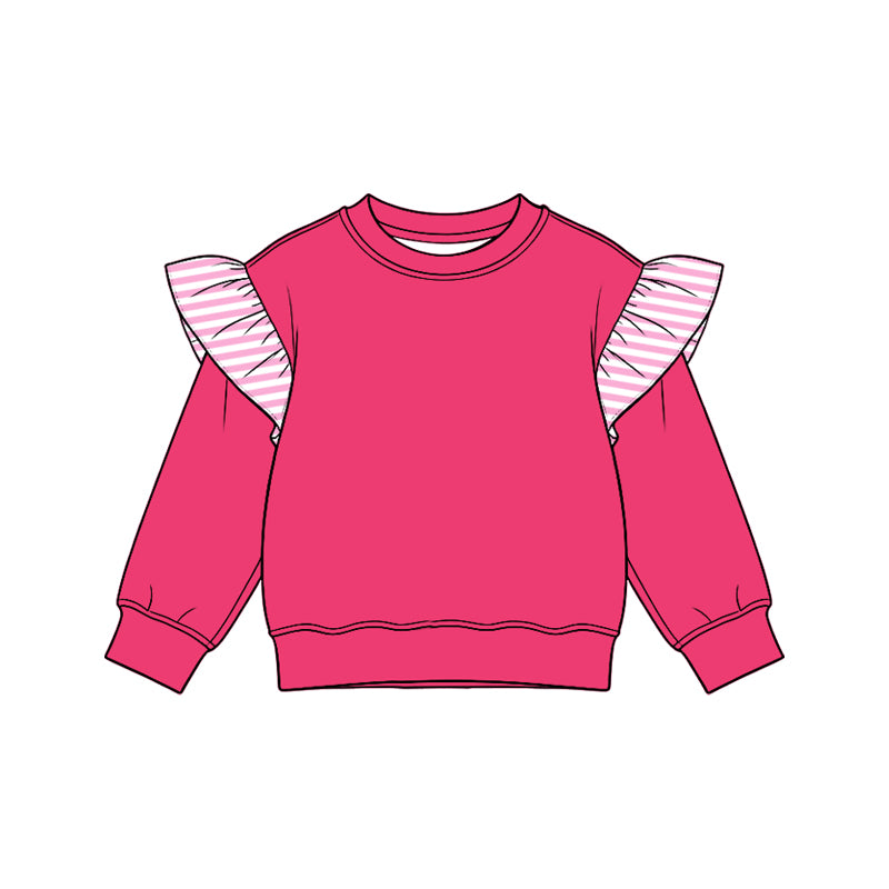 Hot pink color girls long sleeve spring fall top preorder