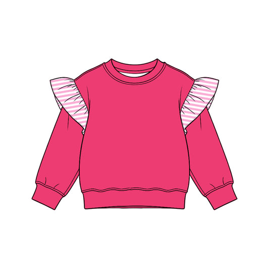 Hot pink color girls long sleeve spring fall top preorder