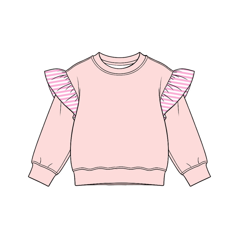 Pink color girls long sleeve spring fall top preorder