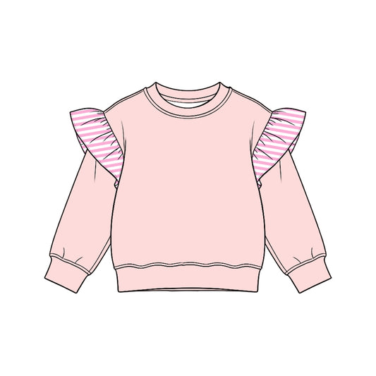 Pink color girls long sleeve spring fall top preorder