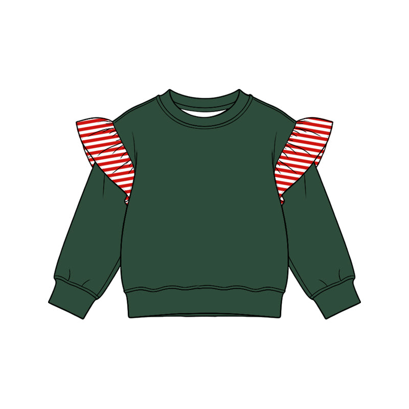 Green color girls long sleeve spring fall top preorder