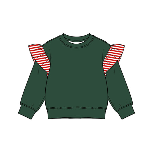 Green color girls long sleeve spring fall top preorder