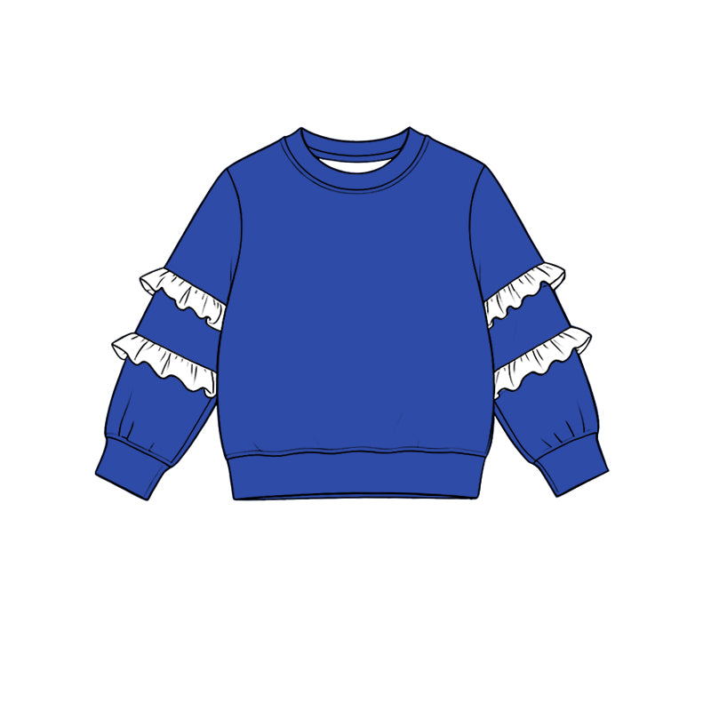 Blue white color girls long sleeve pullover top preorder