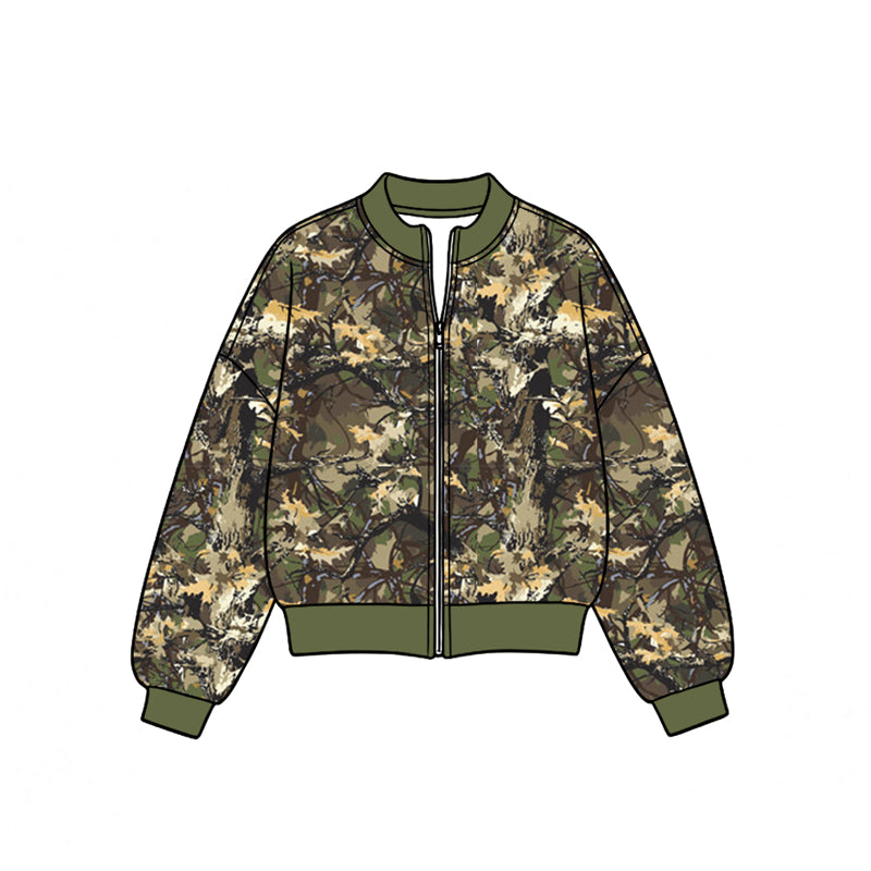 Camo print kids girls long sleeve yoga pullover top preorder