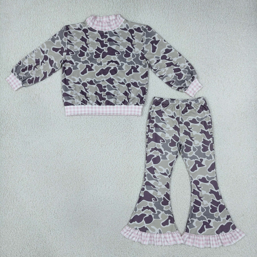 Dark grey long sleeve top matching pants boys fall winter outfit