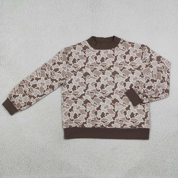 Adult women various colors camo print long sleeve yoga pullover top