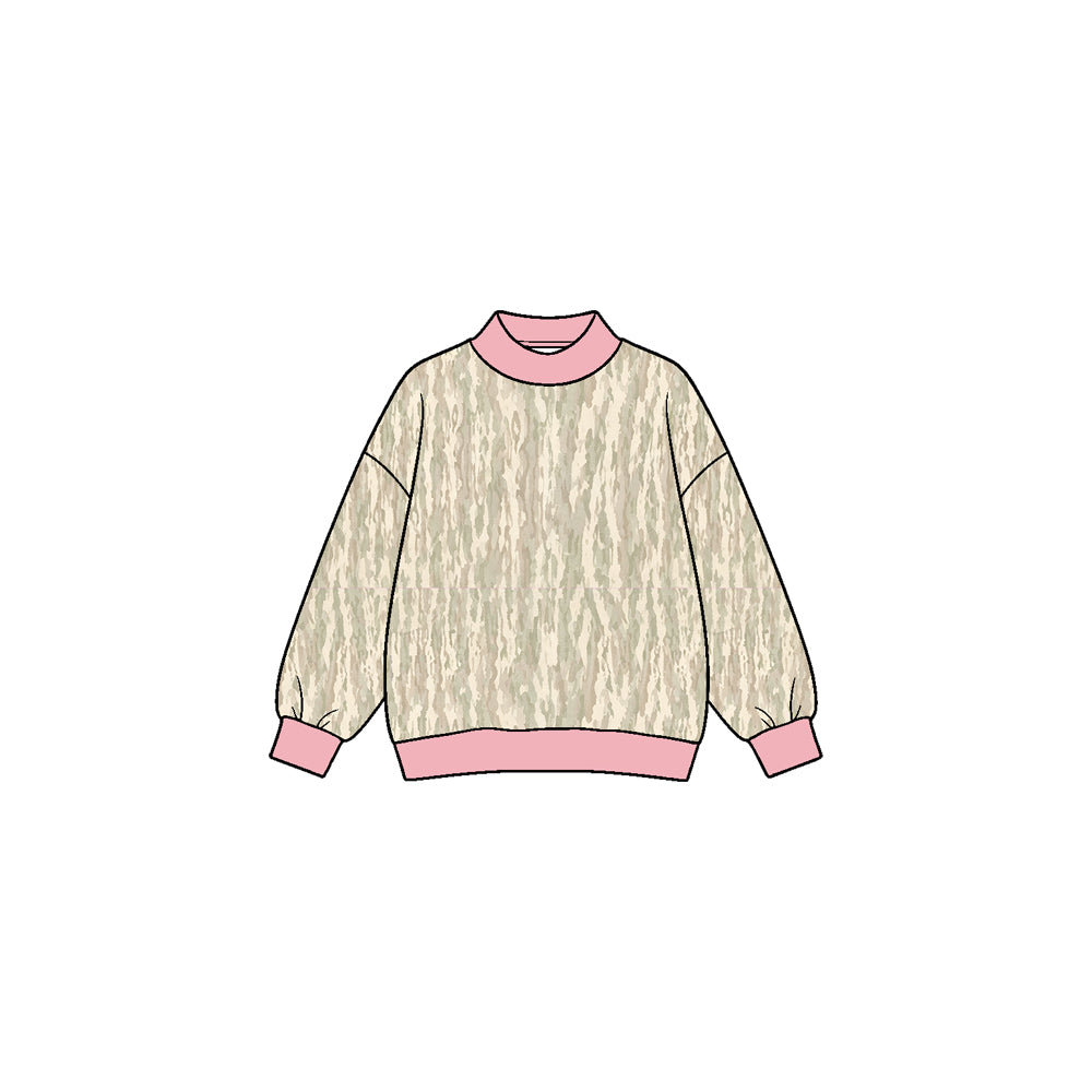 Girls long sleeve sleeve camo yoga pullover top preorder