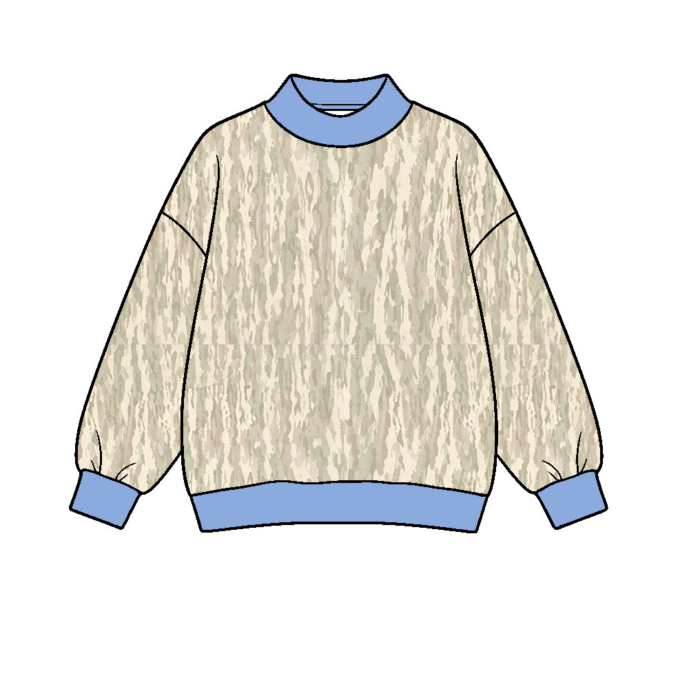 Adult women camo print long sleeve yoga pullover top preorder