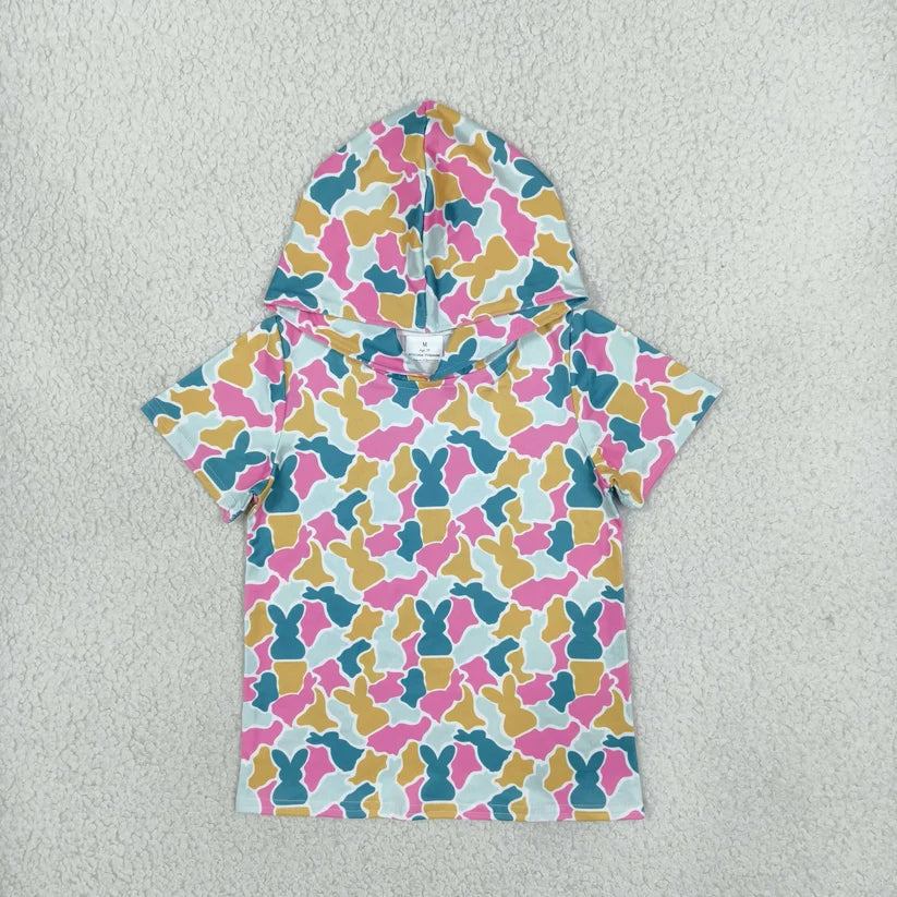 Easter bunny boys short sleeve hoodie top