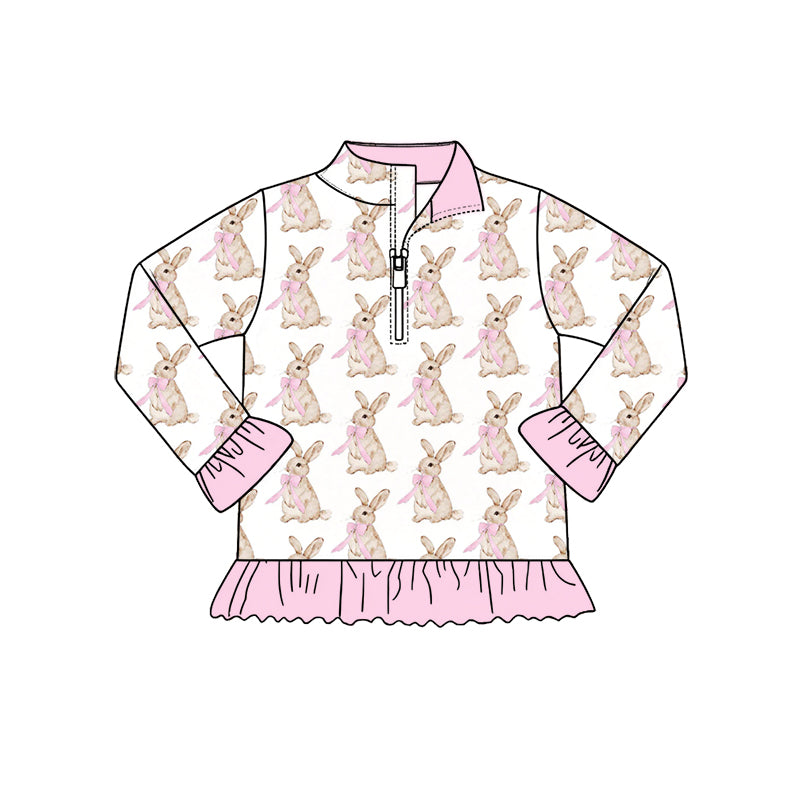 Easter bunny print kids girls long sleeve pullover top preorder