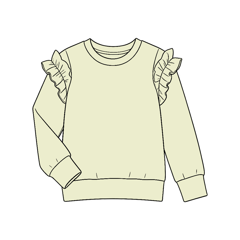 Mint green color kids girls long sleeve pullover top preorder