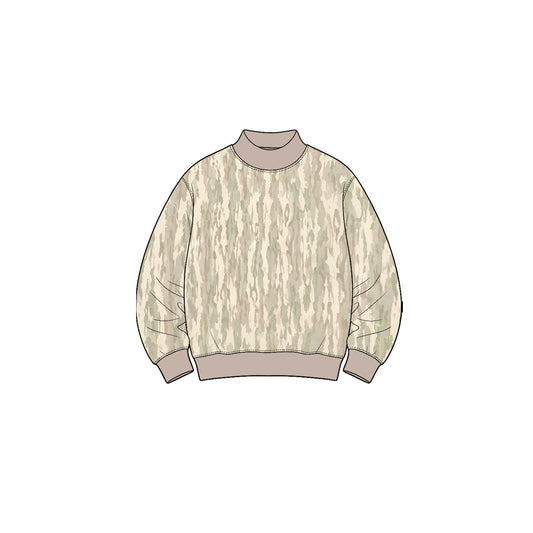 Camo print kids girls long sleeve pullover top preorder