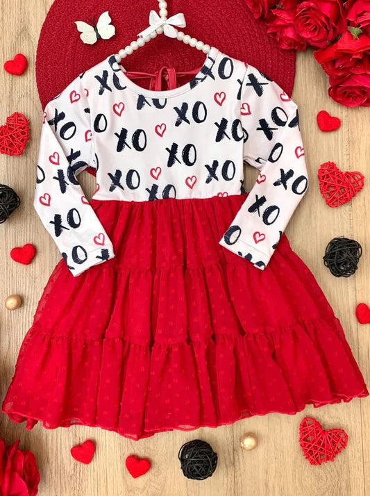 baby girls Valentines day tulle dress