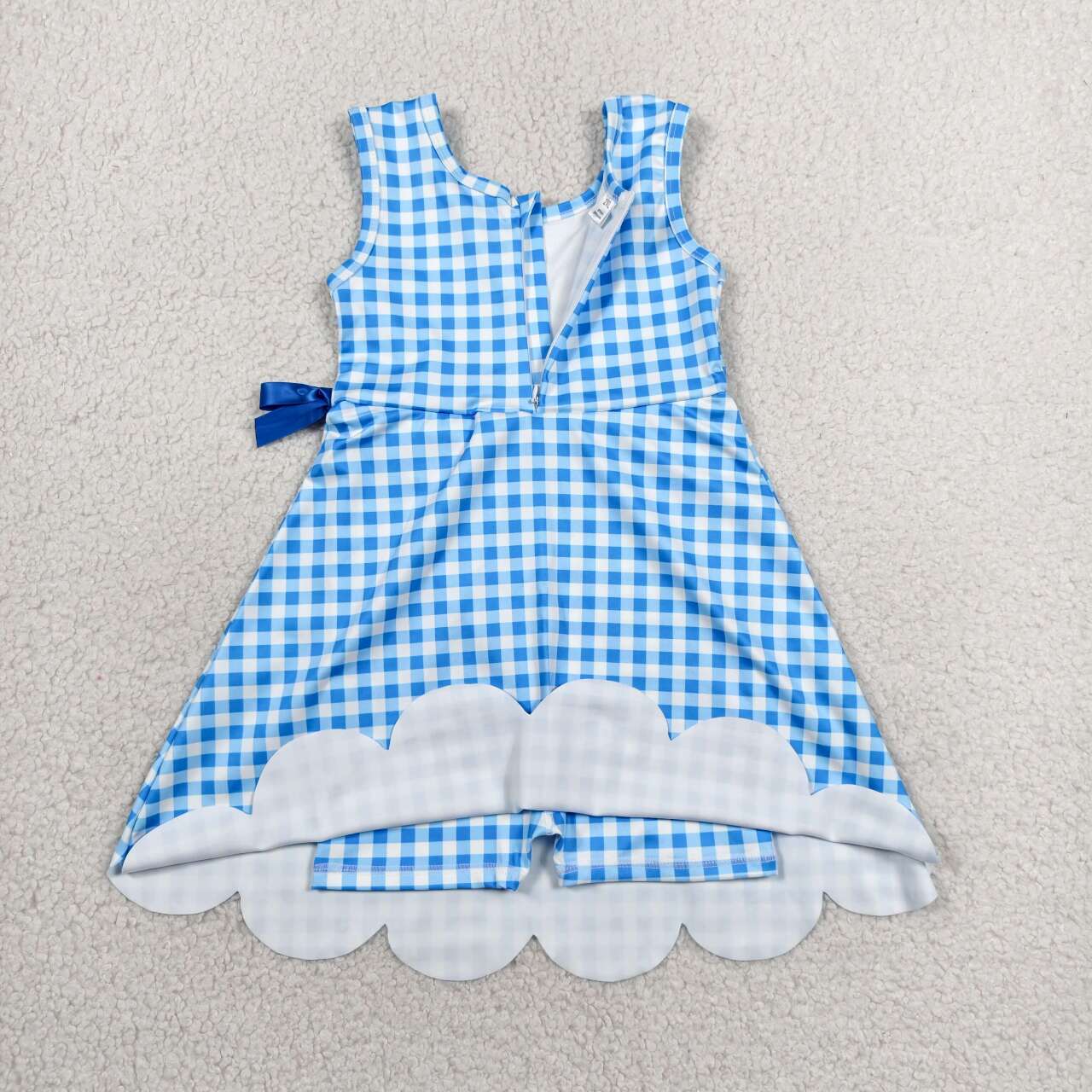 Toddle girls blue plaid design yoga dress