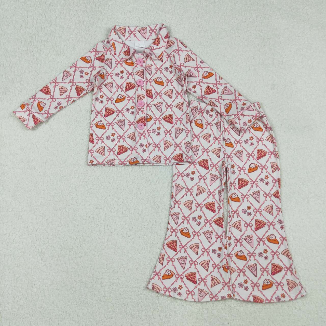 Thanksgiving design kids girl matching pajama set