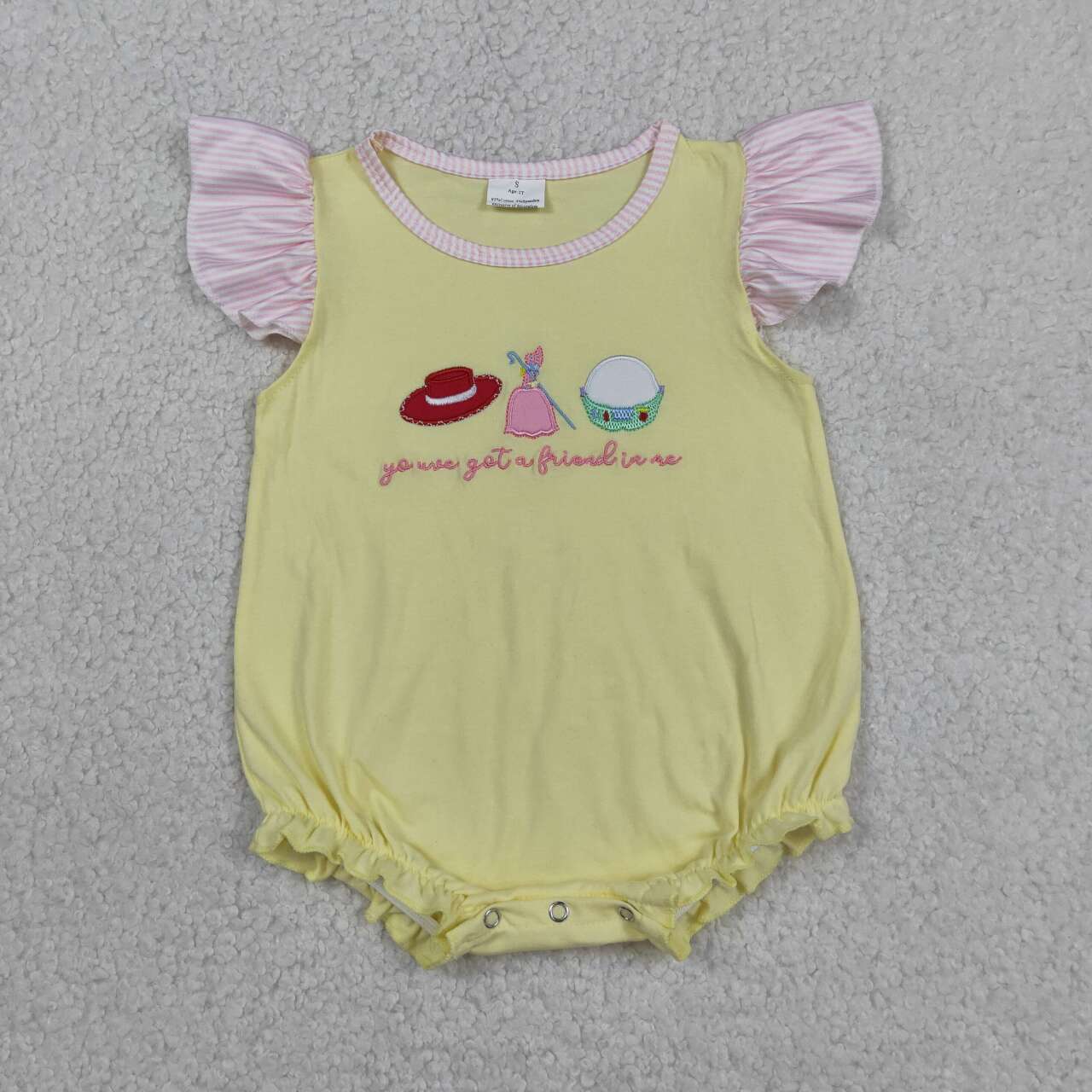 Embroidery Firend print toodle girl summer romper