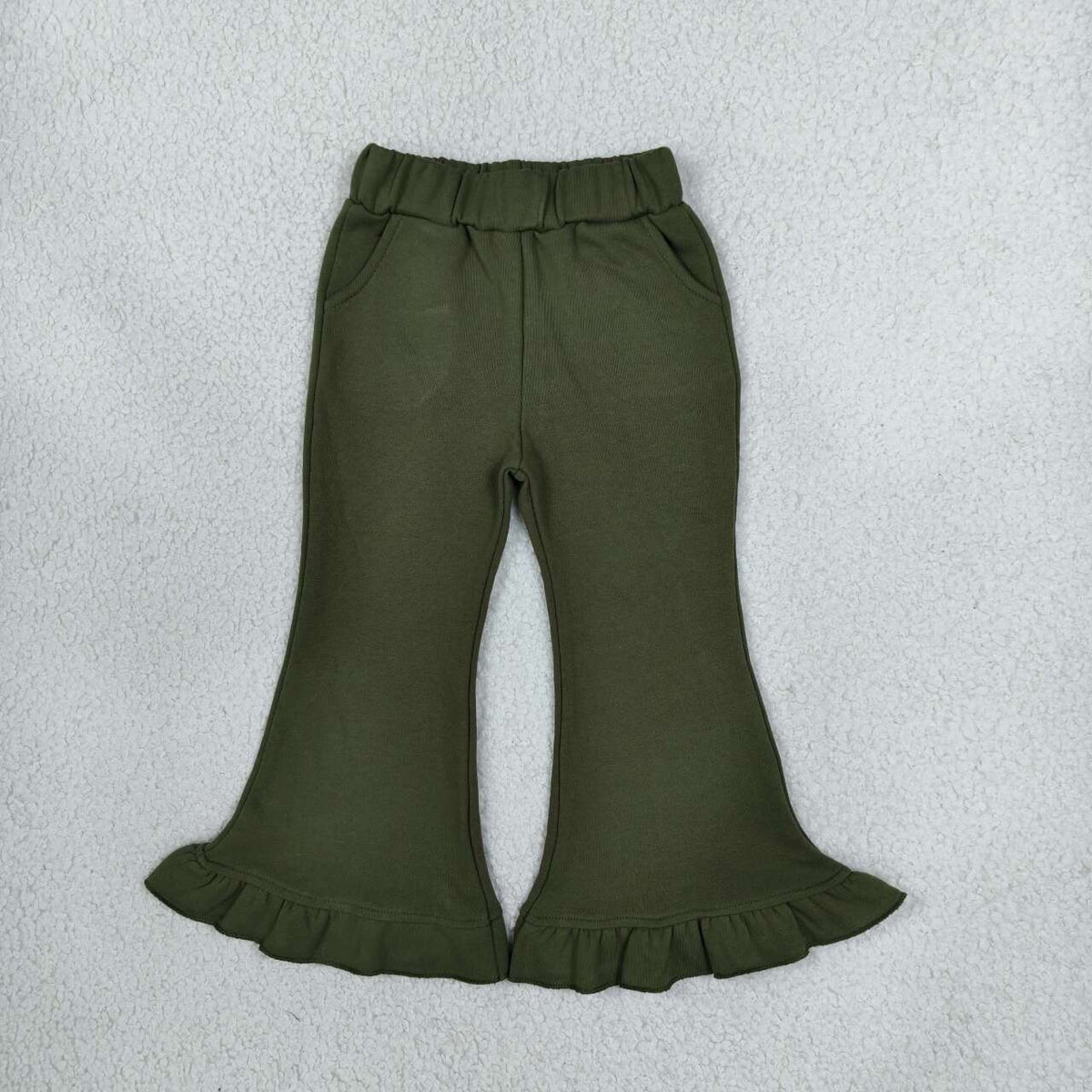 Solid green girls sweatshirt fabrics bell bottoms