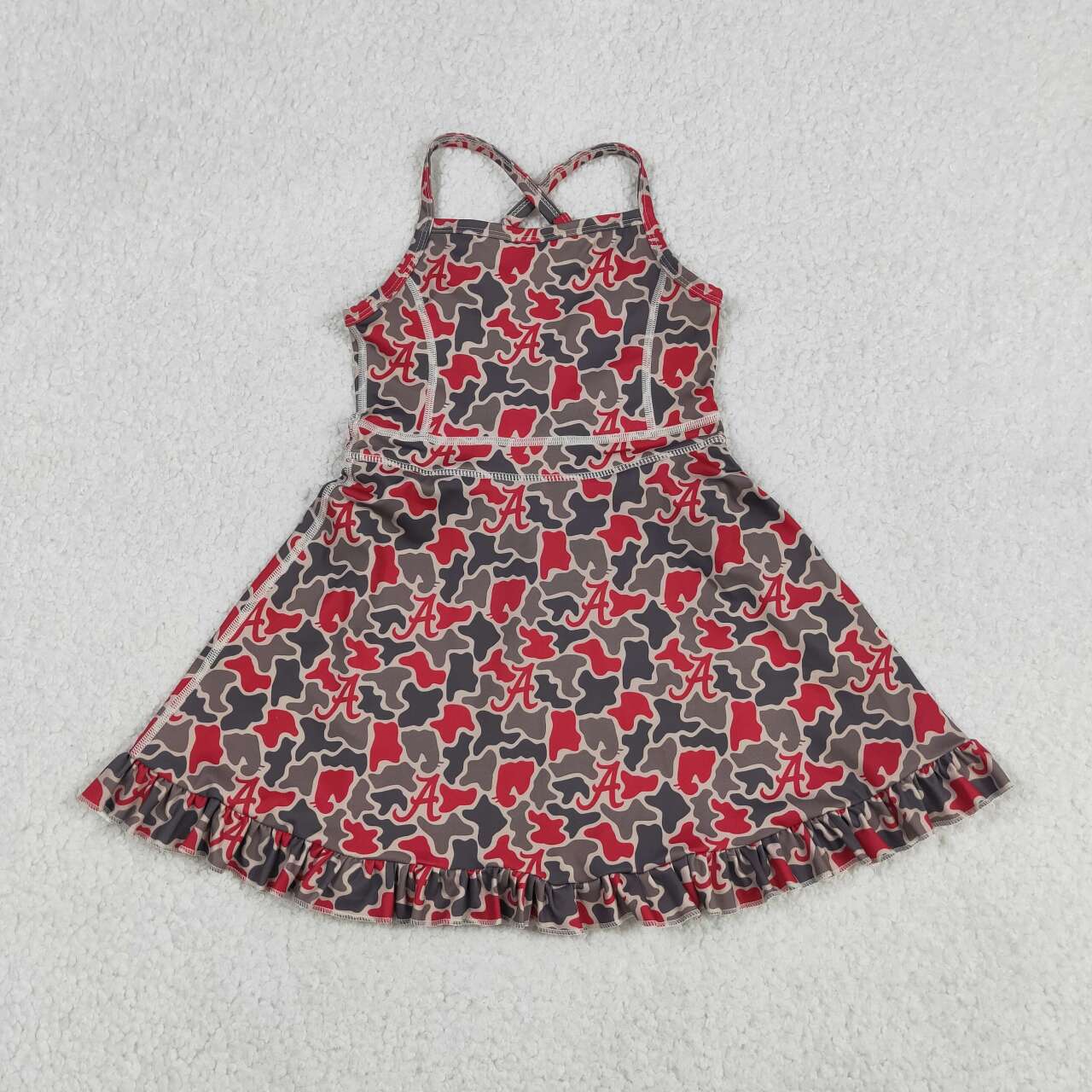 A Team camo design girls summer active yoga dress