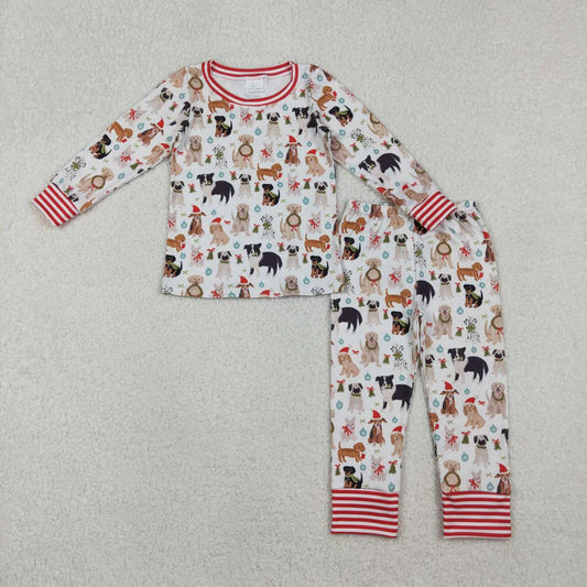 Christmas animal dog baby girl matching clothing set