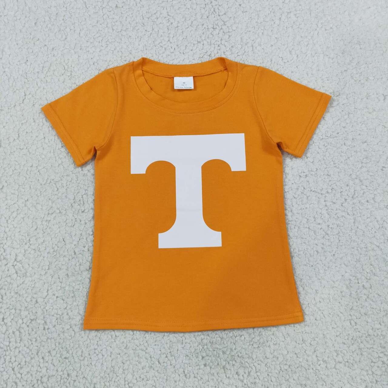 Tennesser print kids girls short sleeve summer vinyl top