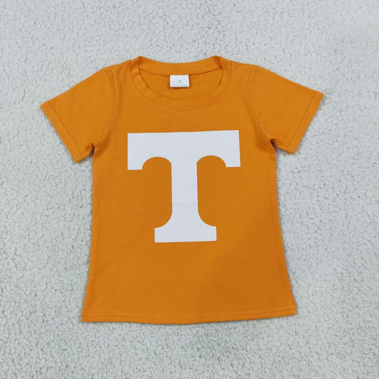 Tennesser print kids girls short sleeve summer vinyl top