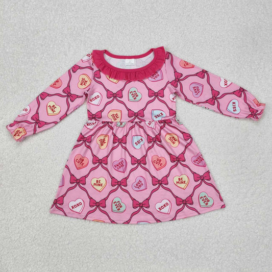 Valentiens day heart print girls dress