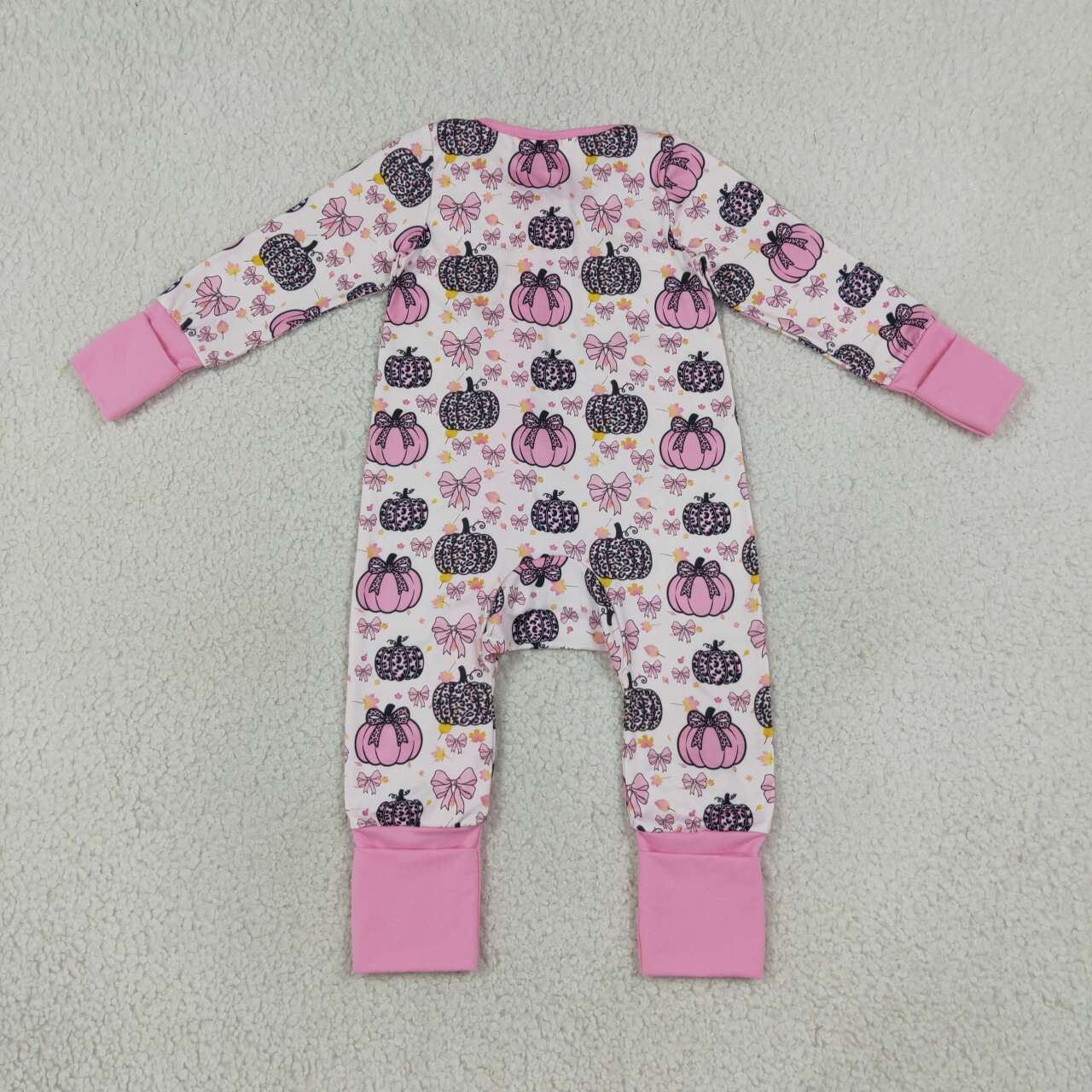 Toddle baby girl pumpkin print long sleeve romper