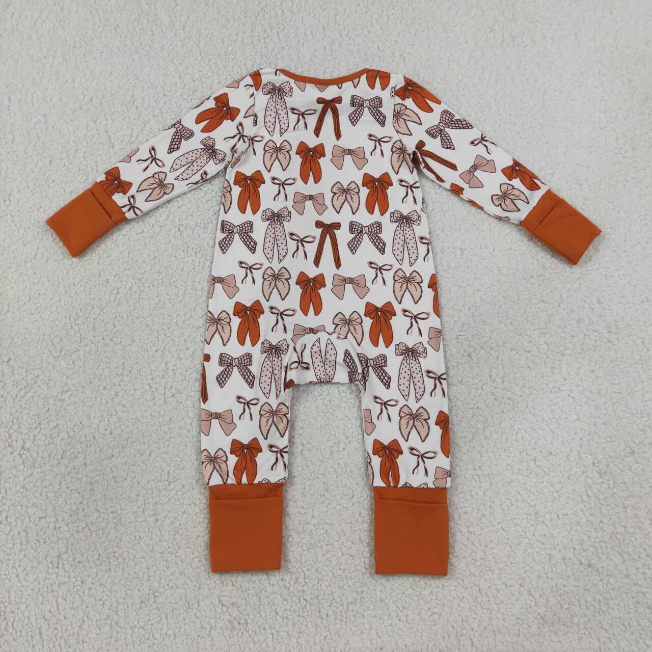 Toddle baby girl long sleeve bwo design zip romper