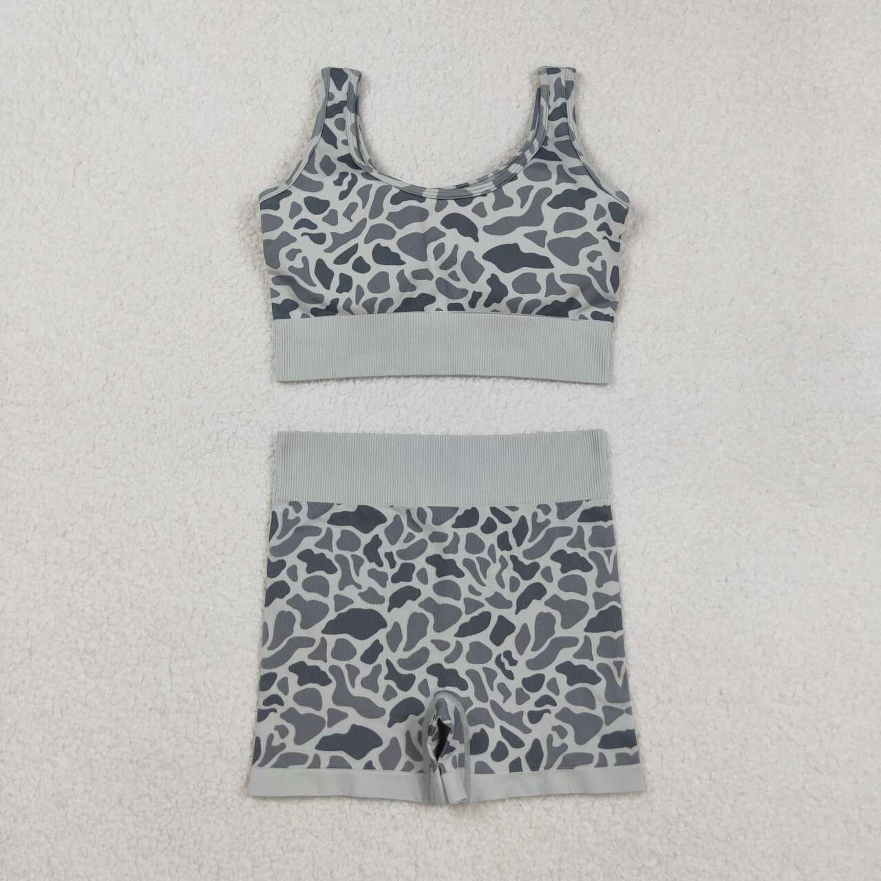 USA SHOP adult women grey camo two pieces outfit