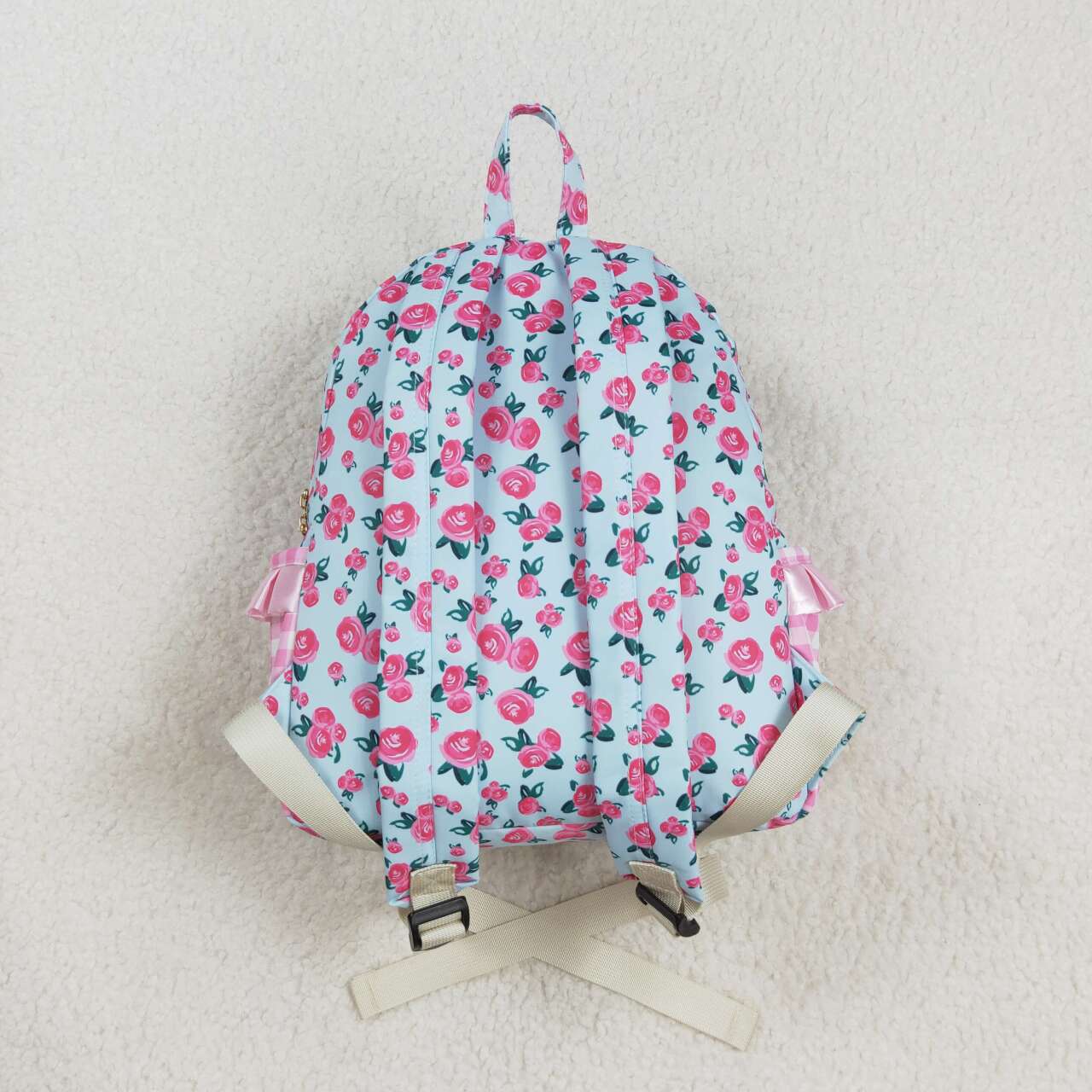 toddle baby girls floral pink checkered mini backpack