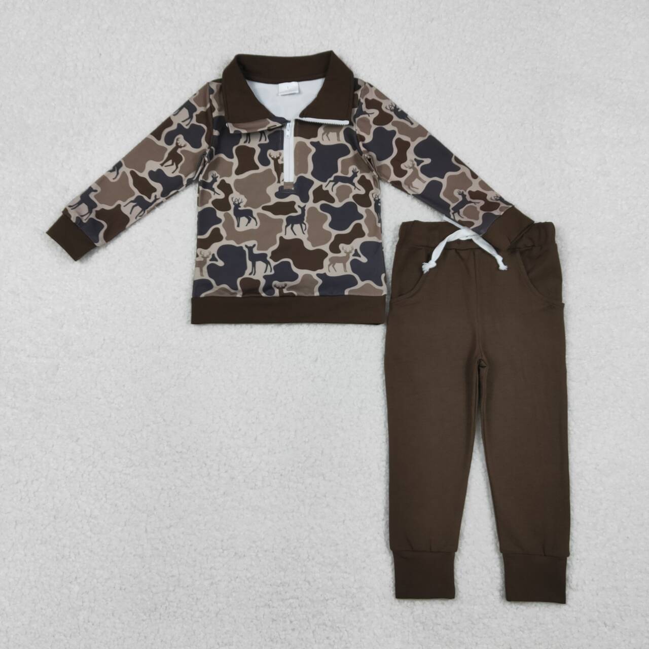Camo deer pullover matching leggings design boy long sleeve outfit