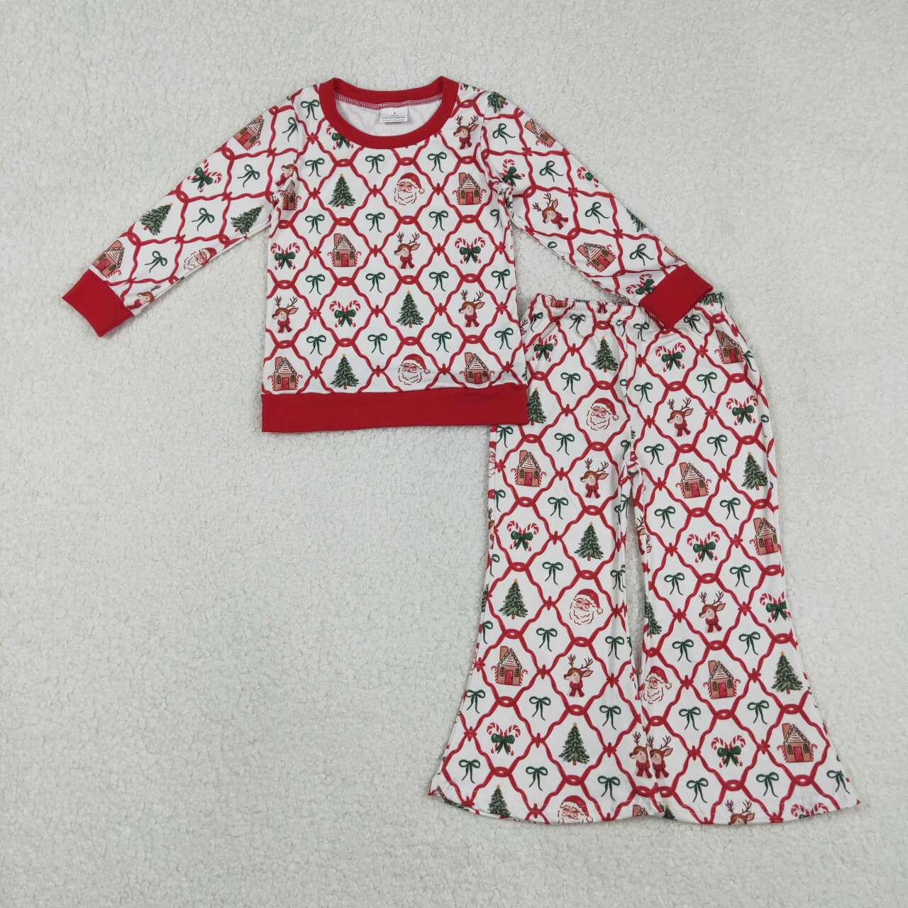 Chrismas santa design kids fall winter long sleeve outfit