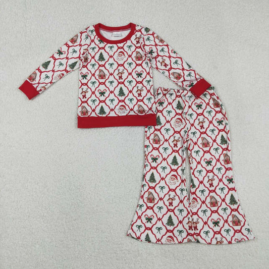 Chrismas santa design kids fall winter long sleeve outfit