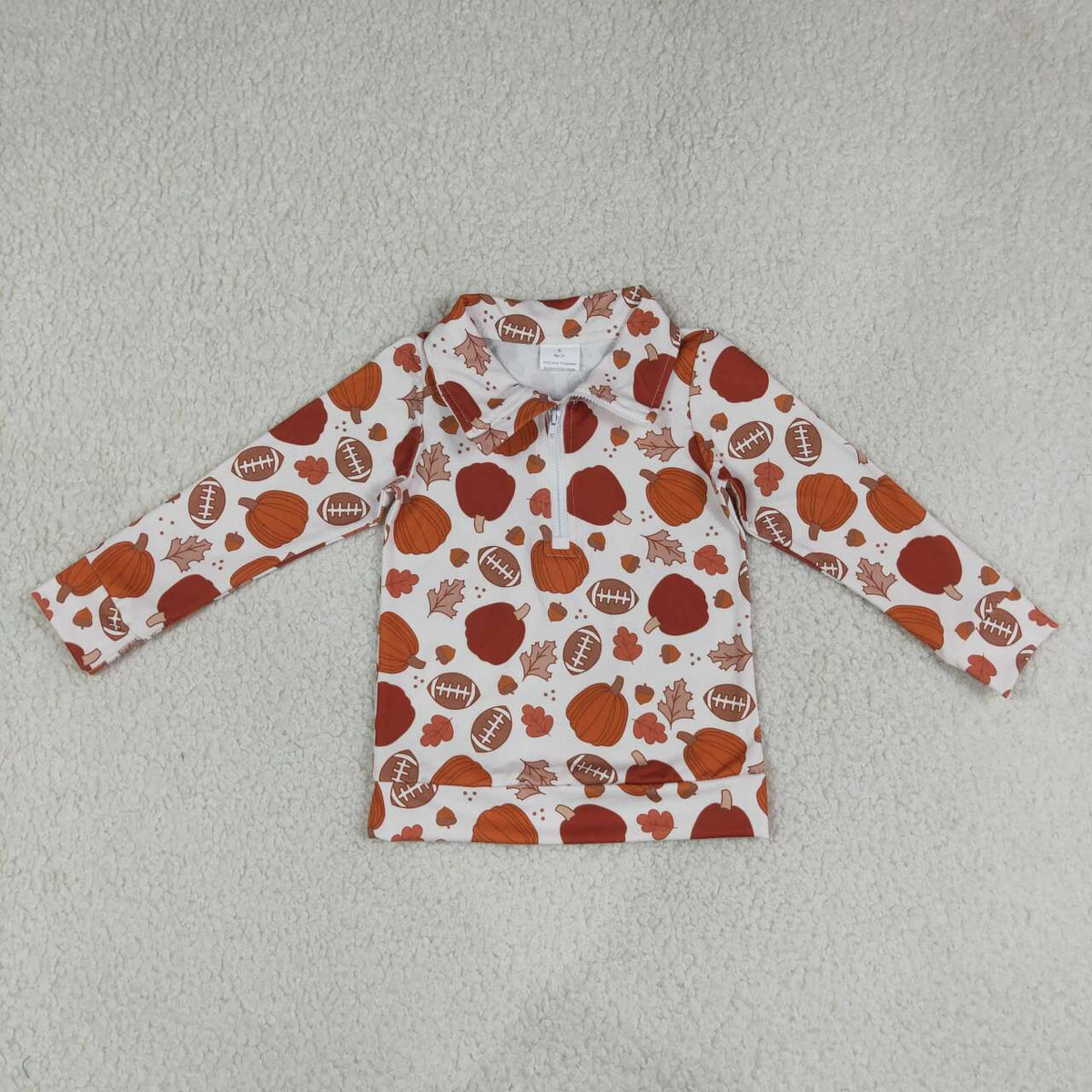 Fall pumpkin leaves kids girls long sleeve pullover top