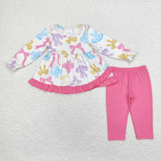 baby girl colorful bow print tunic top matching pants fall winter clothes