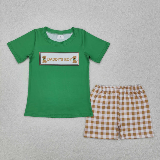 Daddys boy dog print girls outfit