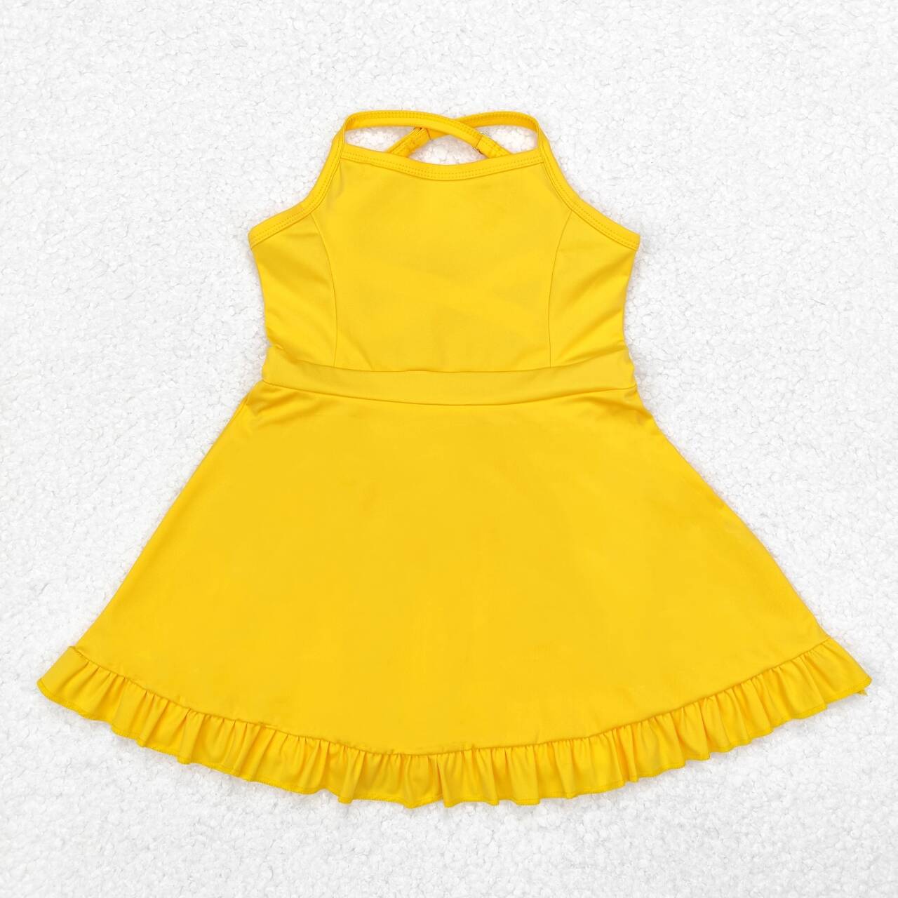 children baby girls yellow active wear athletic dress preorder