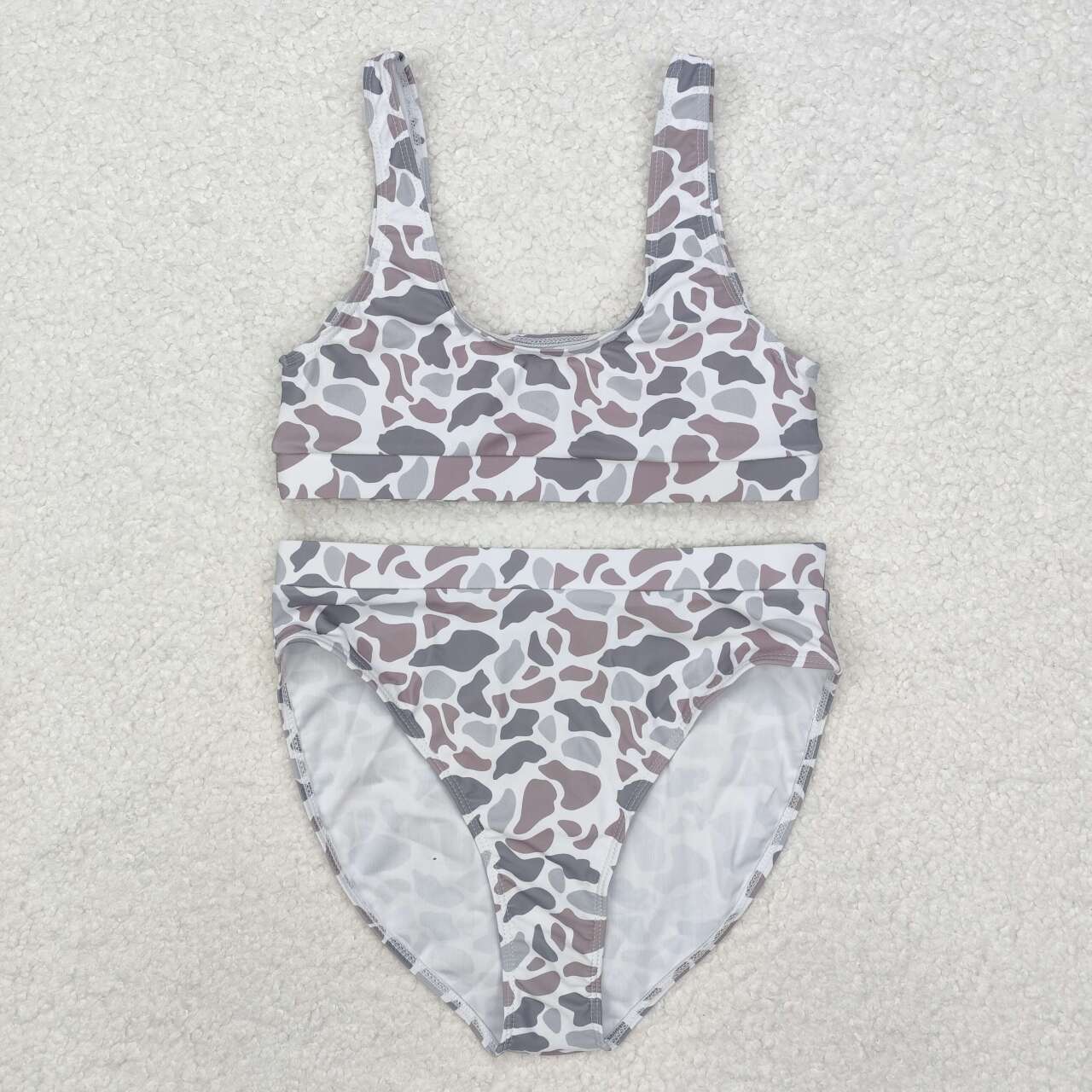 adult women grey camo two pieces swimwear preorder