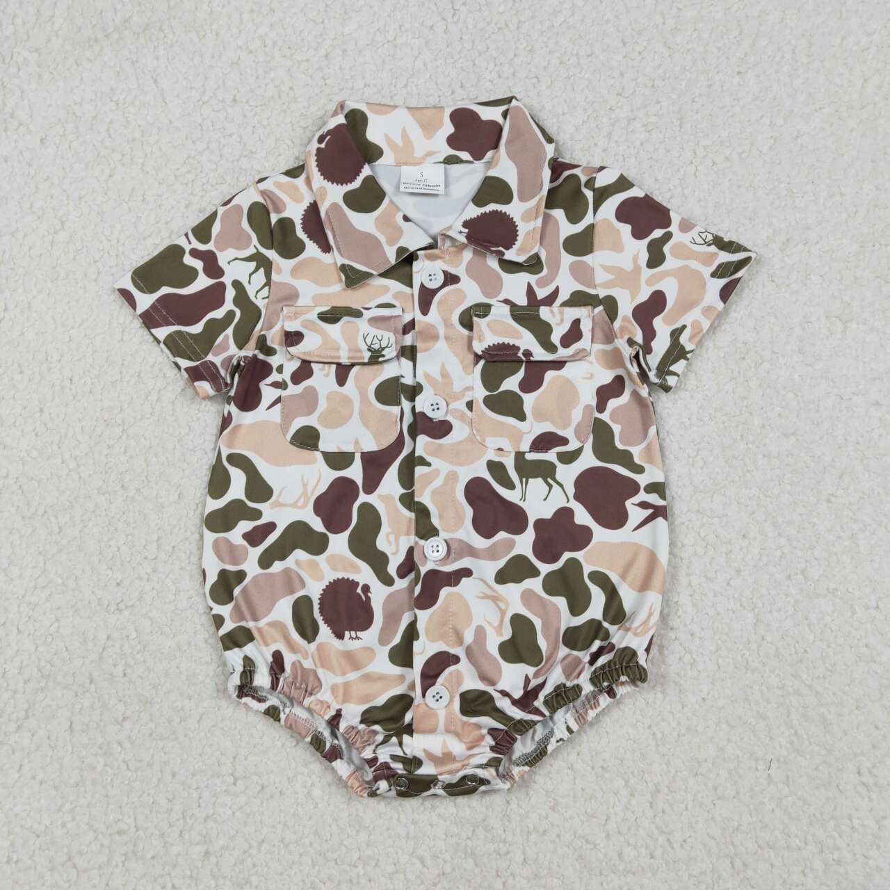 Deer Camo design toddle baby summer romper