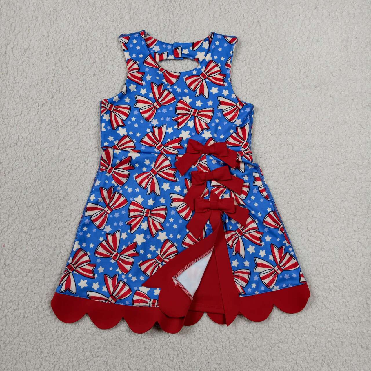 July 4th bow design girls summer yoga dress