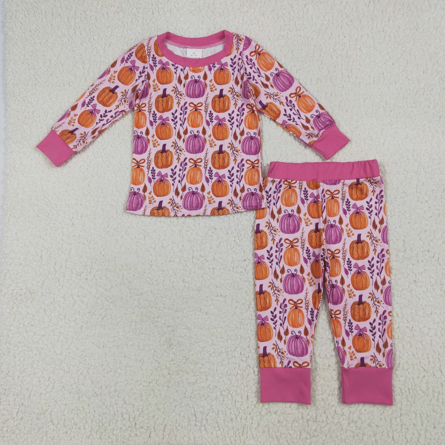Fall pumpkins girls long sleeve outfit