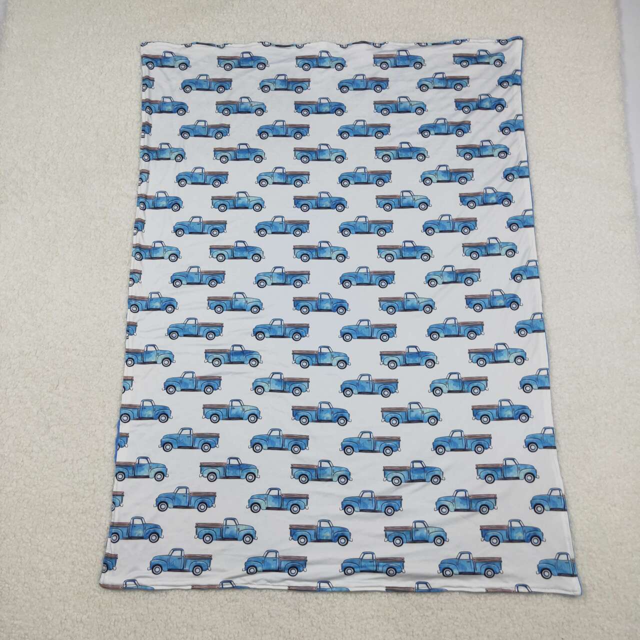 Truck print fleece blanket