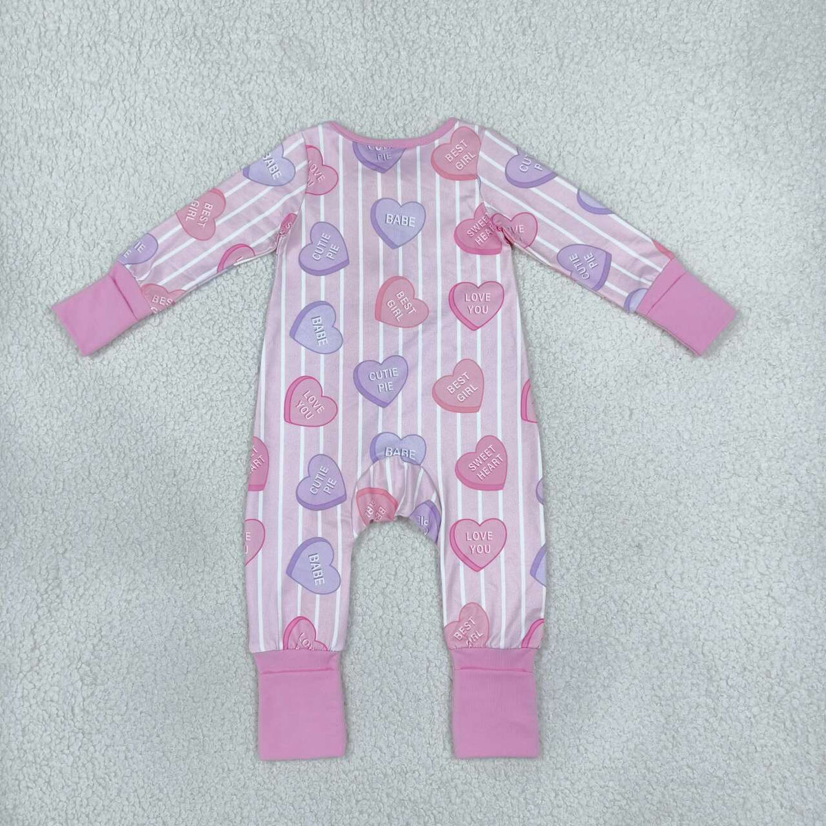 Valentines heart toddle baby girl long sleeve romper