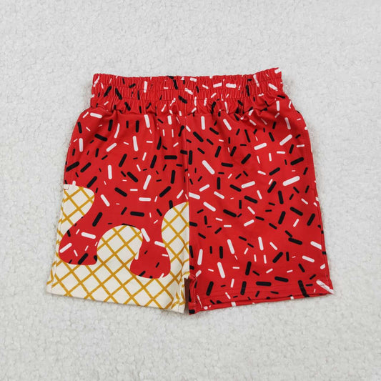 Toddle baby girl red ice cream design summer shorts