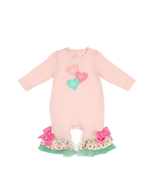 baby girls long sleeve valentines day romper