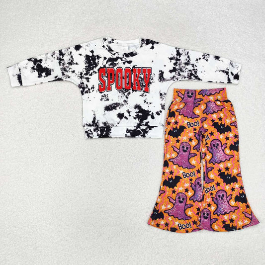 Toddle Girls Halloween Spooky Top Matching Bell Bottoms Clothing Set