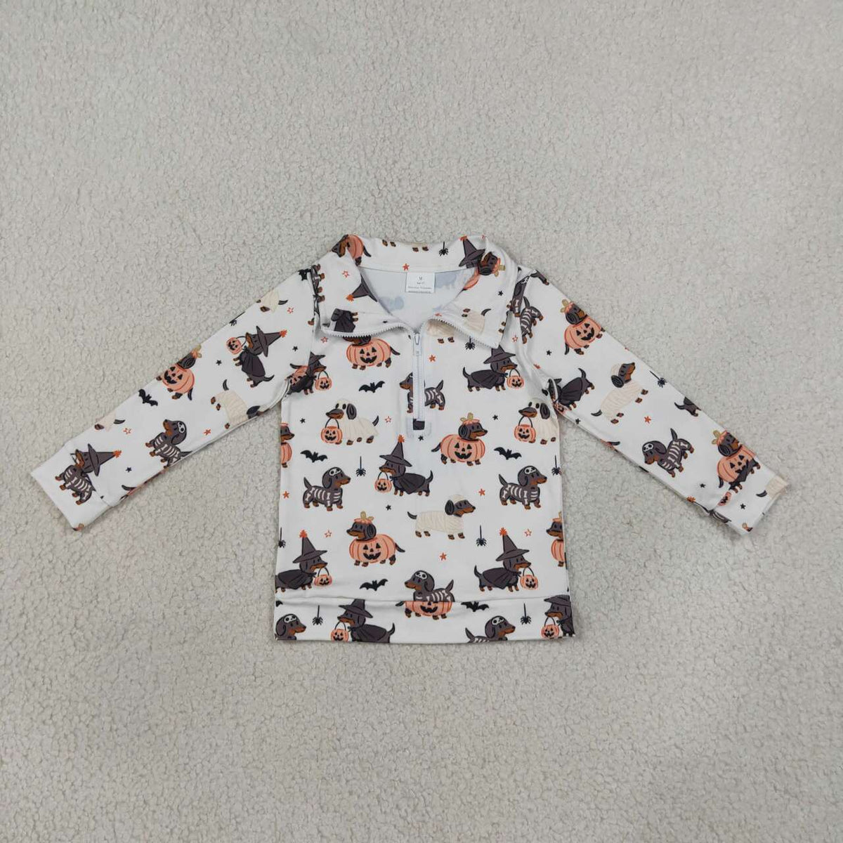 Halloween pumpkin kids girls long sleeve pullover top